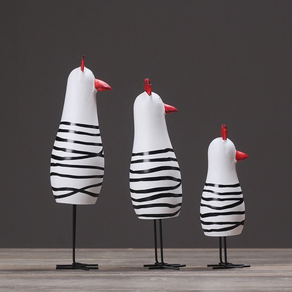 Wood Chisel Set - Set di 3 Statuette di Pollo